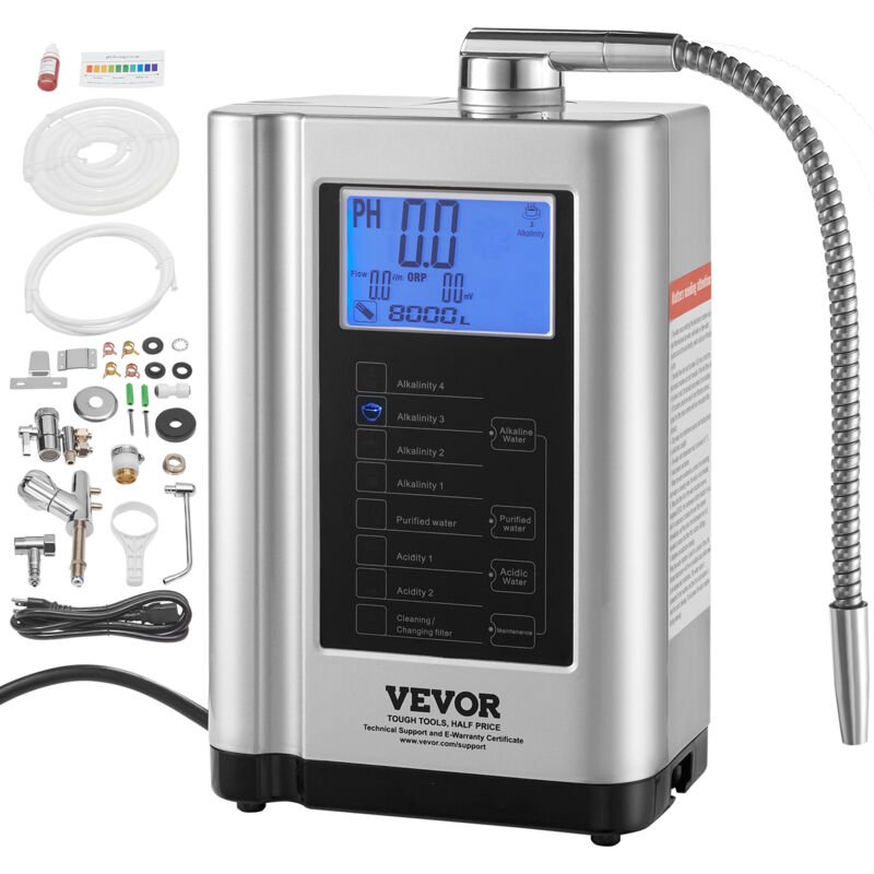 Mophorn - vevor Alkaline Säurewasser Maschine, 3,5-10,5 pH 7 Modi Startseite Alkaline Wasser Filter, +500-650 mV Wasser-Ionisator