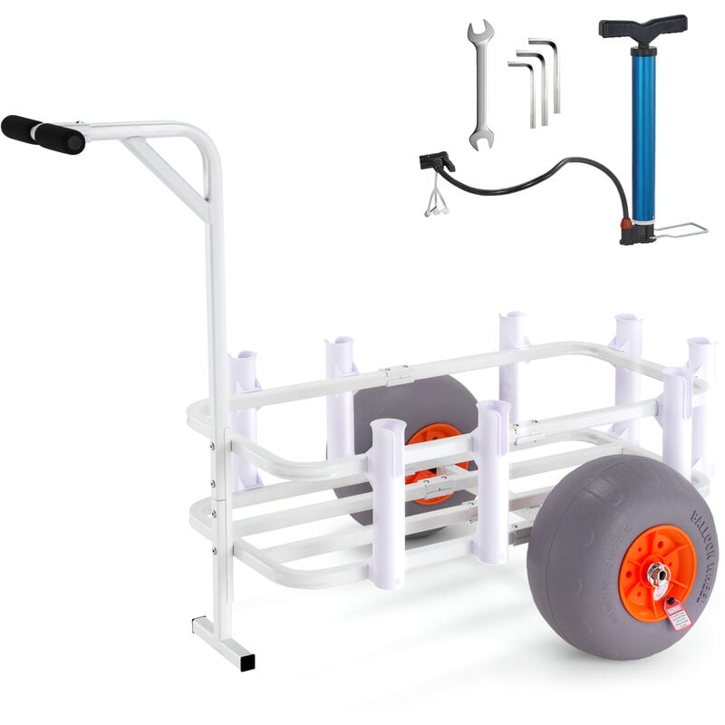 Mophorn - vevor Angelwagen Aluminium Transportwagen mit 2 PU-Rädern Transportkarre Angeln 1310x820x875mm Angelkarre 136kg Gewichtskapazität Angel