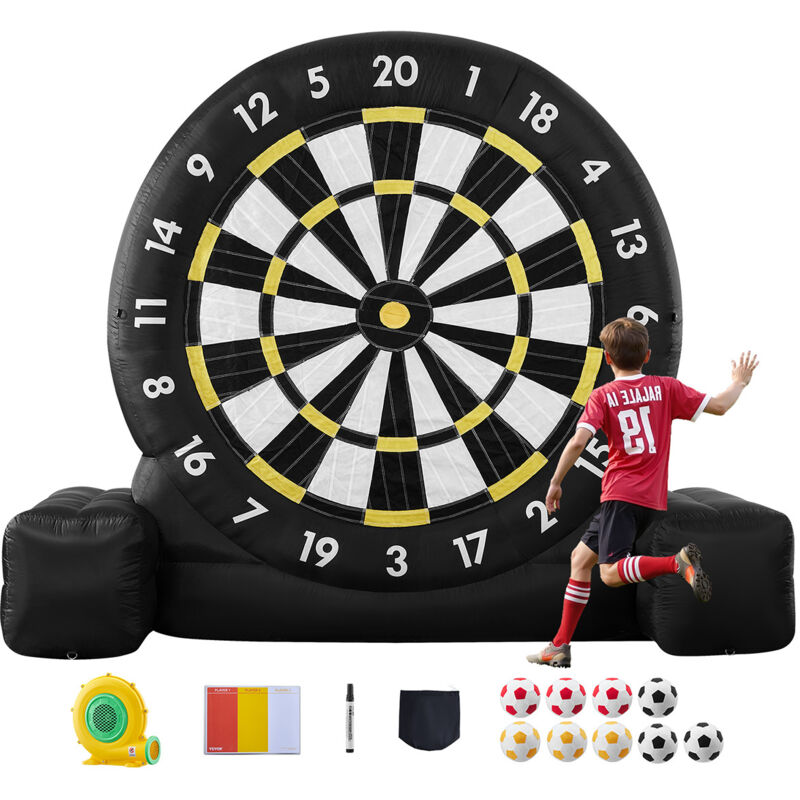 VEVOR aufblasbare Fußball-Dartboard Fußball Dartscheibe Spiel (3,05 m Höhe), riesiges Kick-Darts-Spiel mit Aufbewahrungstasche & Luftpumpe für
