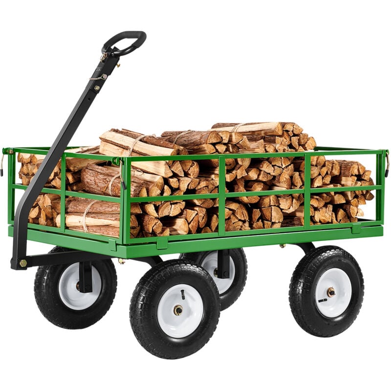 VEVOR Bollerwagen 110x75x67 cm, Transportwagen, Gartenwagen, Gerätewagen, 2-in-1-Handwagen, mit All-Terrain-Reifen, abnehmbaren Seitenteilen aus