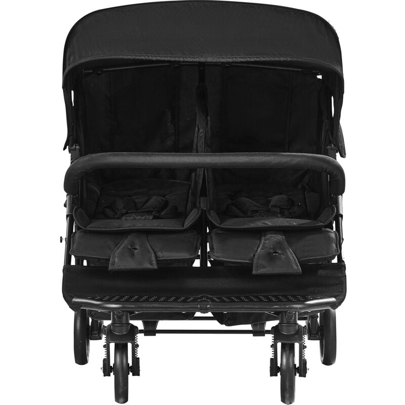 Doppelkinderwagen,Seite x Seite,faltbarer,leichter Zwillingskinderwagen mit Tandemsitz,verstellbarer Fußstütze/drehbarem Griff,umlaufendem