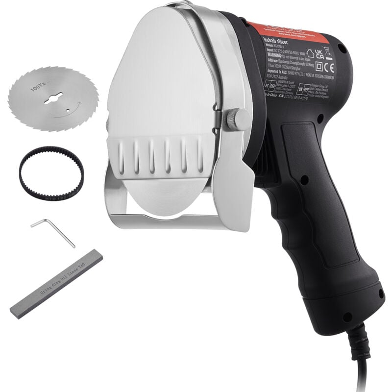 VEVOR Elektrisches Schawarma-Messer, 80 W, Türkisches Kebab-Messer, Kommerzieller Gyro-Schneider aus Edelstahl, Döner-Kebab-Fleischschneider mit 2