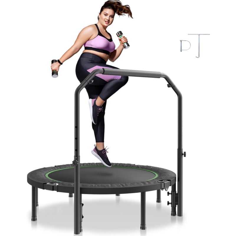 VEVOR Faltbares Mini-Trampolin Fitness-Rebounder 132 cm, 205 kg belastbares Tainingstrampolin, Rebounder Sport Trampolin Gartentrampolin mit 4-stufig