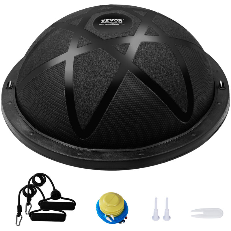 VEVOR Halb-Gymnastikball-Trainer, 23 Zoll Balance Ball Trainer, 660 lbs Tragkraft Stabilitätsball, Yoga-Ball mit Widerstandsbändern und Pumpe,