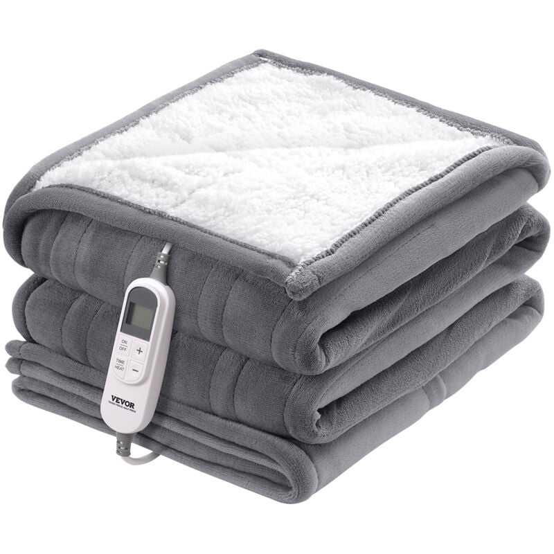 VEVOR Heizdecke, 150 x 200 cm, Queen-Size, elektrische Überwurfdecke aus weicher Flanell-Lammwolle, Heizdecke mit 9 Zeiteinstellungen und 6