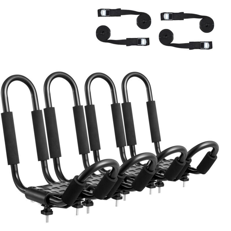 VEVOR Kajak-Dachgepäckträger, 2 Paar J-Bar, Weicher Dachgepäckträger, Befestigung Oben, Träger für Kajak, Surfbrett, Kanu, SUP, Skiboard, Montage an