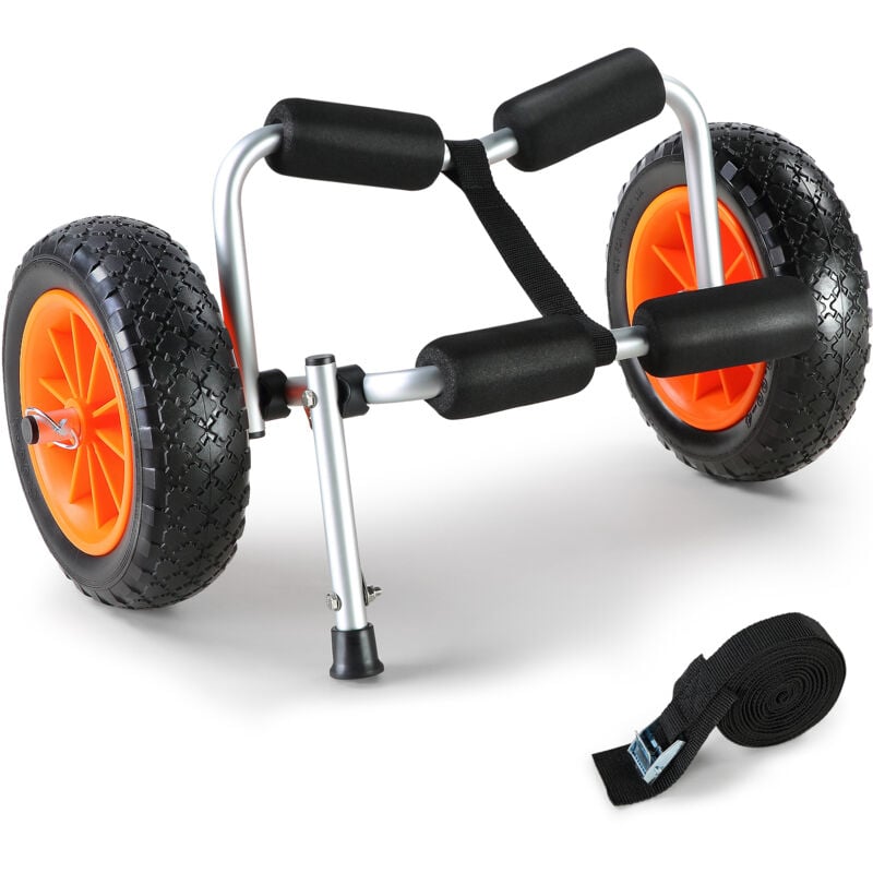 VEVOR Kajakwagen Kanuwagen faltbar aus 2mm Aluminiumlegierung 600x360x320mm bis 113kg belastbar PU-Reifen Zubehör für Bootswagen Kajak Kanu