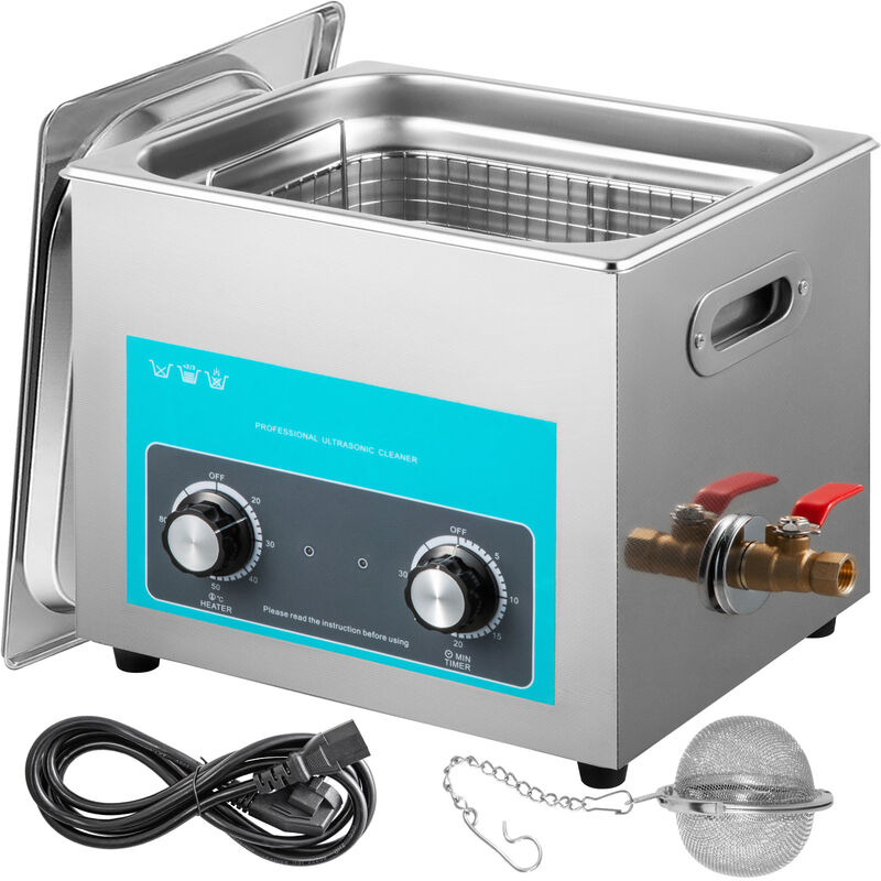Knob Control Ultrasonic Ultraschallreiniger 15L, Ultraschall Reinigungsgerät mit Heizung, Schmuckreiniger Ultraschall 220 v, Digitaler