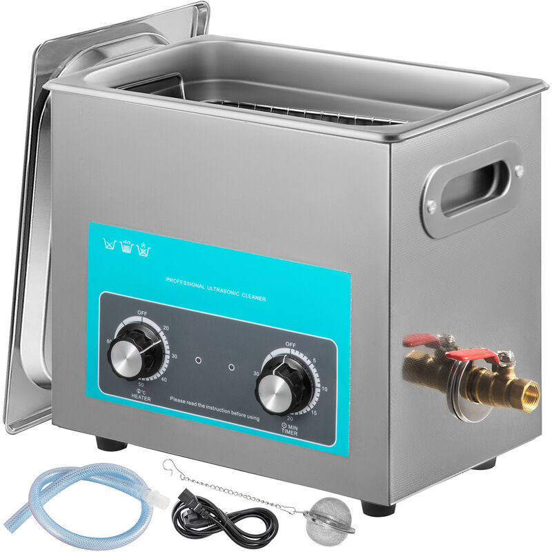 Knob Control Ultrasonic Ultraschallreiniger 6,5 l, Ultraschall Reinigungsgerät 220 v, Ultraschallreiniger mit Heizung, Schmuckreiniger Ultraschall 40