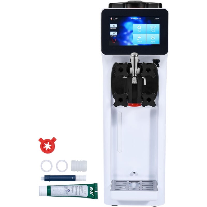 Mophorn 900 w kommerzielle Eismaschine, Ausbeute 10 l/h, Einzelsorte, Softeismaschine für die Arbeitsplatte, 4 l Trichter, 1,6 l Zylinder,