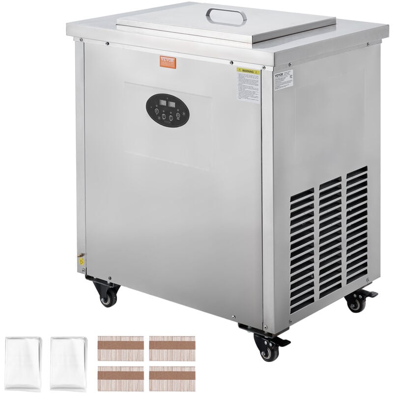 Mophorn - vevor Kommerzielle Eismaschine, 2 Formen-Set – 52-teiliges Eismaschine zum Herstellen von Eis am Stiel, Eislutscher aus Edelstahl,