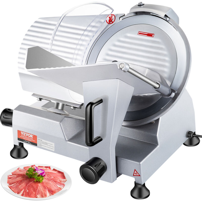 Kommerzieller Fleisch Allesschneider 320 w, Elektrische Aufschnittmaschine Lebensmittelschneider mit 30,48 cm-Kohlenstoffstahlklinge, 0–15 mm