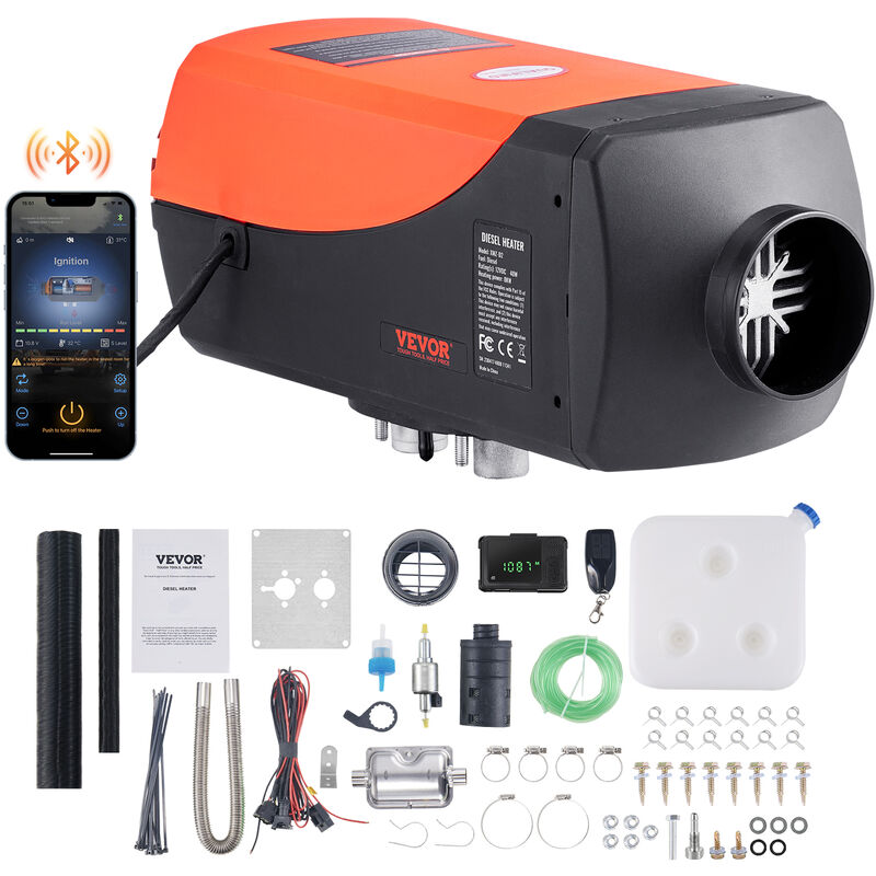 Mophorn - vevor Luft Dieselheizung Standheizung 12 v 8 kW, Luftheizung Air Diesel Diesel Standheizung Lufterhitzer, 0,16–0,62 L/Std. Dieselheizung