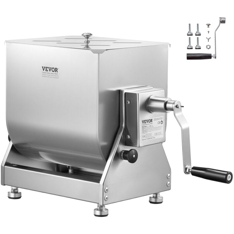 Vevor - manueller Fleischmischer 15 l Fleischverarbeitungsgerät mit Kippbehälter (maximales Mischen von 6,8 kg Fleisch), Fleischmischer Wurstmischer
