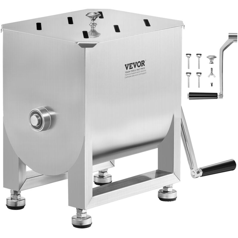 Manueller Gastro Fleischmischer 15 l Fleischverarbeitungsgerät (maximales Mischen von 6,8 kg Fleisch), Fleischmischer aus Edelstahl, Wurstmischer mit