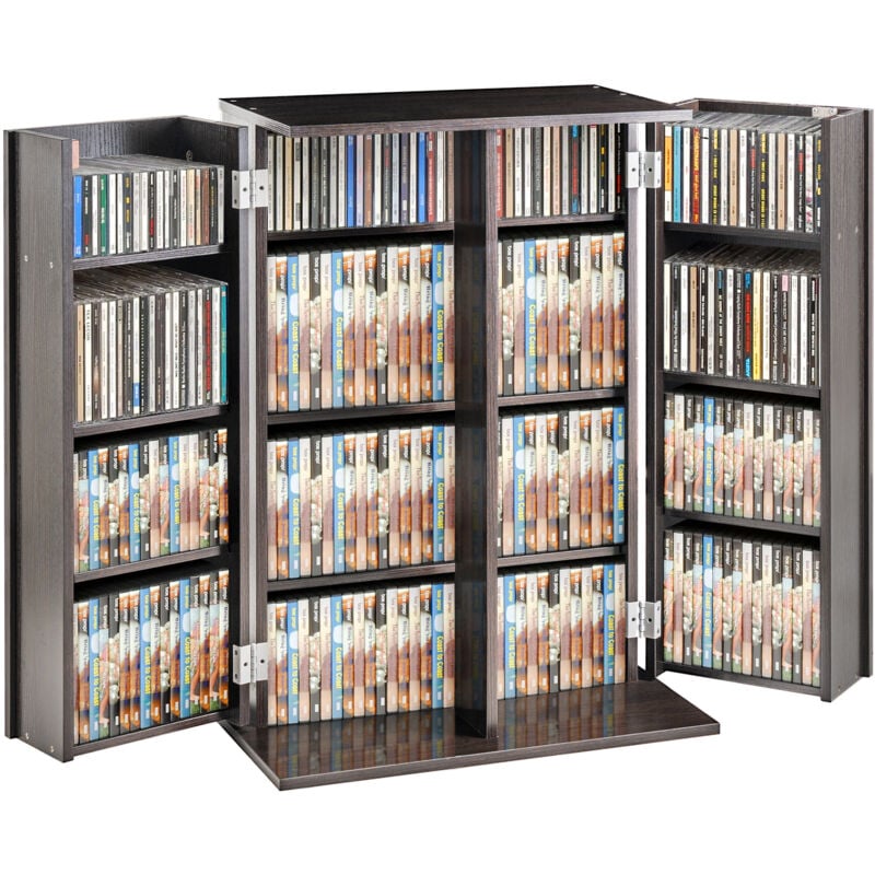 VEVOR Medienaufbewahrungsschrank, DVD-Schrank mit Türen und Regalen, CD-Aufbewahrung für bis zu 576 CDs, verstellbares DVD-Regal, schützt und