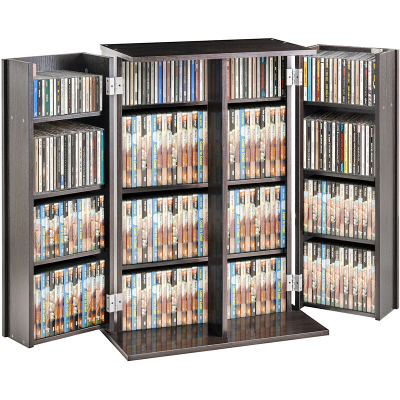 VEVOR Medienaufbewahrungsschrank, DVD-Schrank mit Türen und Regalen, CD-Aufbewahrung für bis zu 576 CDs, verstellbares DVD-Regal, schützt und