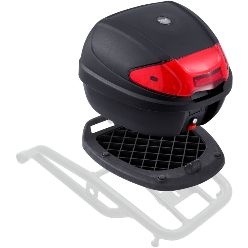 Motorrad-Topcase Motorradkoffer 38 l Heckbox aus PP-Material mit reflektierendem Panel, wasserdichte & abnehmbare Motorrad-Topbox mit Mehrlochboden