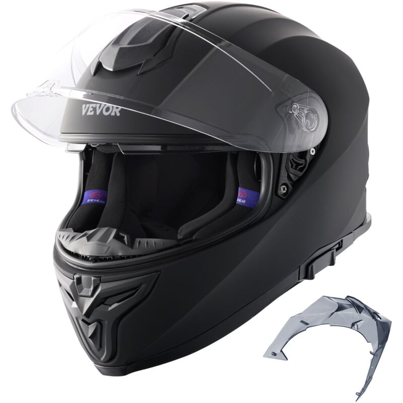 Motorradhelm, Integralhelm, Smart Street abs & High Density Helm mit Bluetooth-Schlitz & Wechselglas, DOT-geprüfter bequemer Motocross-Helm, passend