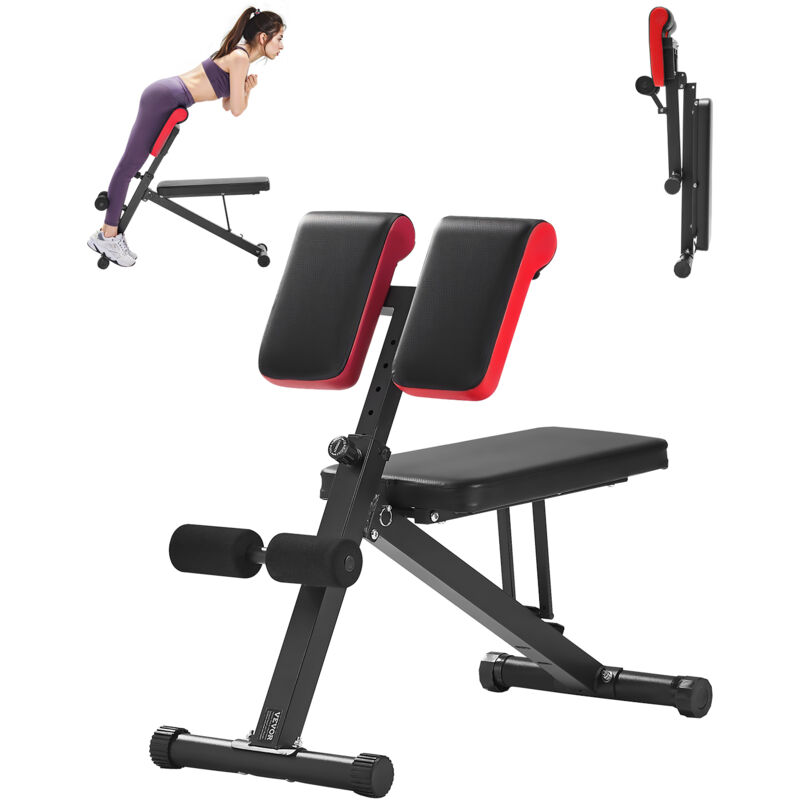 VEVOR multifunktionale Hantelbank für Ganzkörpertraining, Hyperextensionsbank Rückenverlängerung römischer Stuhl 150 kg belastbare verstellbare und