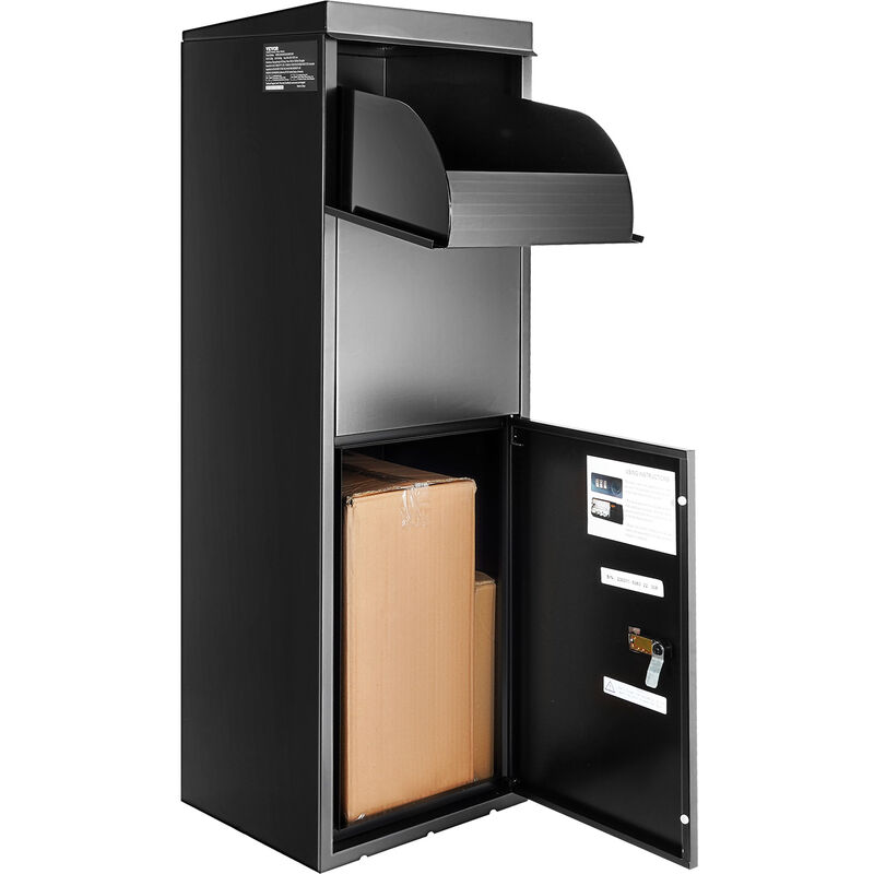 Paketbriefkasten 35,5x29,5x105,5cm Paketbox Stahl Paletkasten 50kg Briefkasten Postbox xxl Briefkasten mit Paswortschloss Innenscharnier