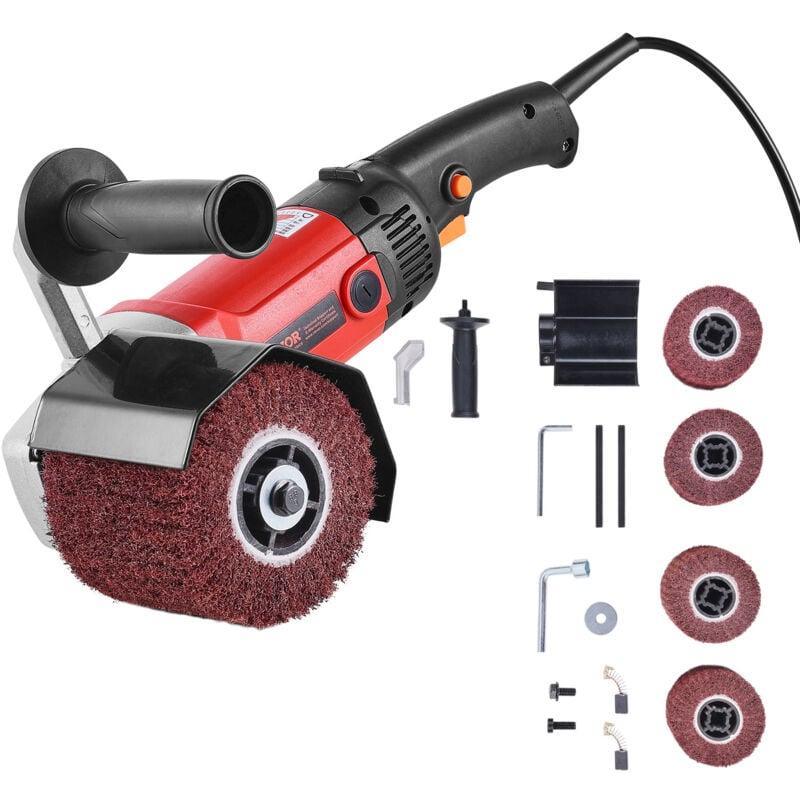 VEVOR Poliermaschine, 1200 W, 6 variable Geschwindigkeiten, Oberflächenbearbeitungswerkzeug, handgeführte elektrische Metallpoliermaschine mit 4