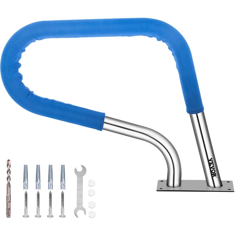 VEVOR Pool Haltegriff Edelstahl mit 113 kg Traglast Schwimmbad-Handlauf 76,2x55,8 cm Griffbogen Ø 4,8 cm 5 kg Pool Handlauf mit Griffabdeckung Ideal