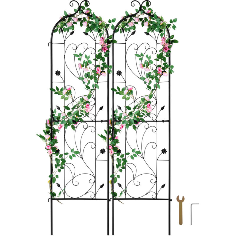 Rankhilfe, 38x152 cm, 2er-Set rostfreies Metallspalier für Gartenblumen, Rankgitter, Kletterhilfe, Pflanzengitter für Rosen, Gurkenstütze,