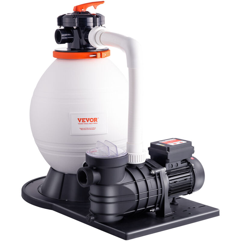 Vevor - Sandfilterpumpe für Aufstellpools, 400 mm, 18.000 l/h, 850 w Schwimmbadpumpensystem und Filter-Kombiset mit 6-Wege-Mehrwegeventil und