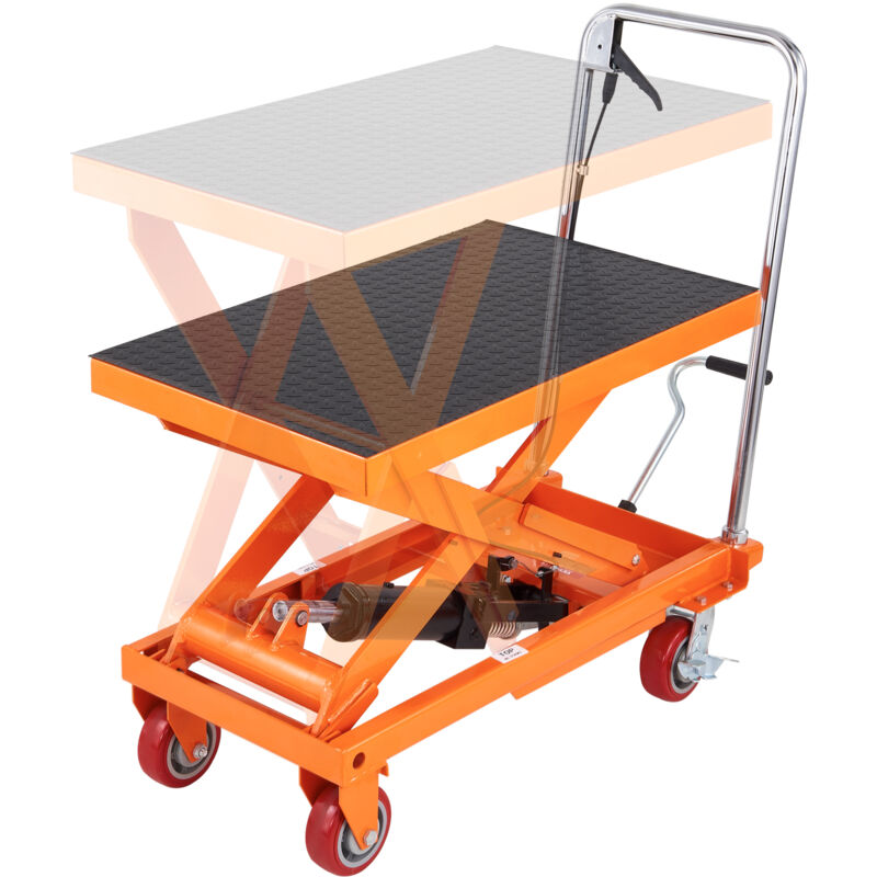 VEVOR Scherenhubtisch hydraulisch 500 kg Tragfähigkeit Hubtischwagen 285–900 mm Hubbereich Hubtisch Werkstatt 815 x 505 mm Plattform Scherenhubwagen