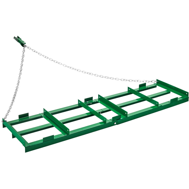 Schleppegge, 1830x500x100 mm, Wiesenschleppe mit verstellbaren Stangen und 183 cm Kette, Rasentraktor, Feldegge für Geländefahrzeuge, UTVs,