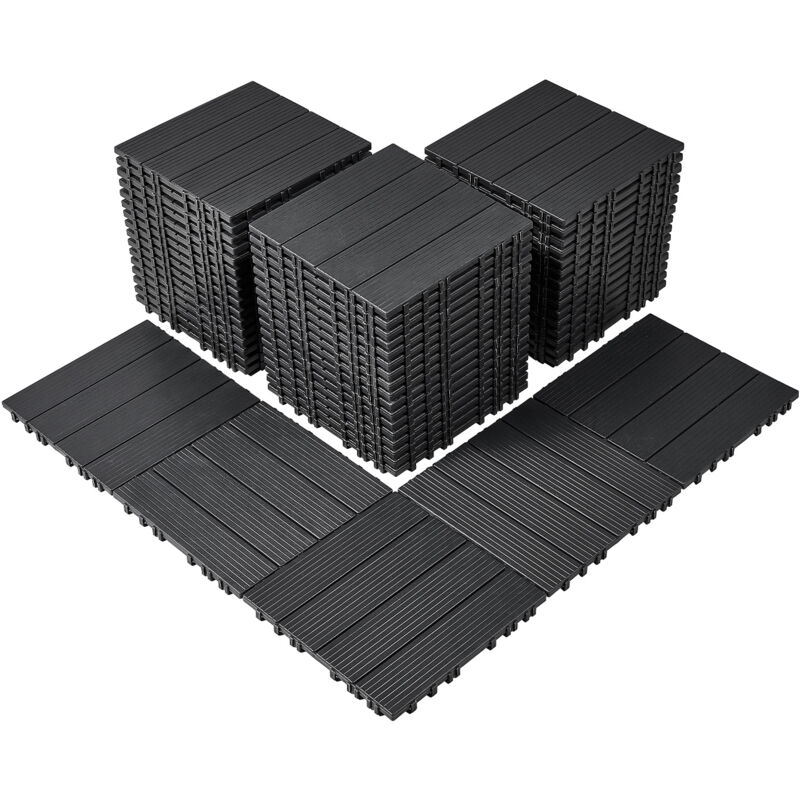 VEVOR Terrassenfliesen, 54er-Set, Balkonfliesen 30 x 30 cm, Klickfliesen, wasserdichter Kunststoff-Bodenbelag für den Außenbereich,