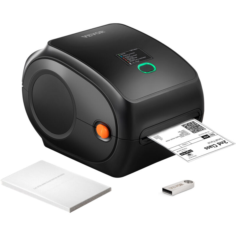 VEVOR Thermo-Etikettendrucker 300DPI Edikettendruckgerät Labeldrucker 3600 Etiketten pro Stunde Versandetiketten Drucker Bluetooth/USB Automatische