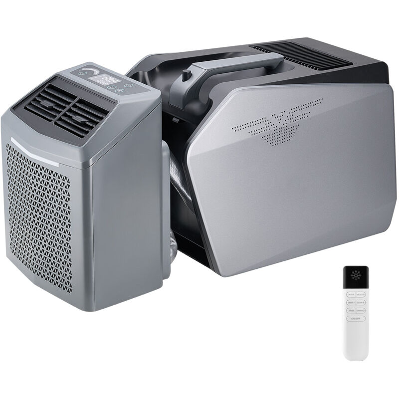 VEVOR Tragbare Klimaanlage, 5000 BTU, 3-Gang-Klimagerät mit 24-Stunden-Timer, Kühler, einstellbar von 16–32 °C, kompatibel mit AC/DC, Camping,