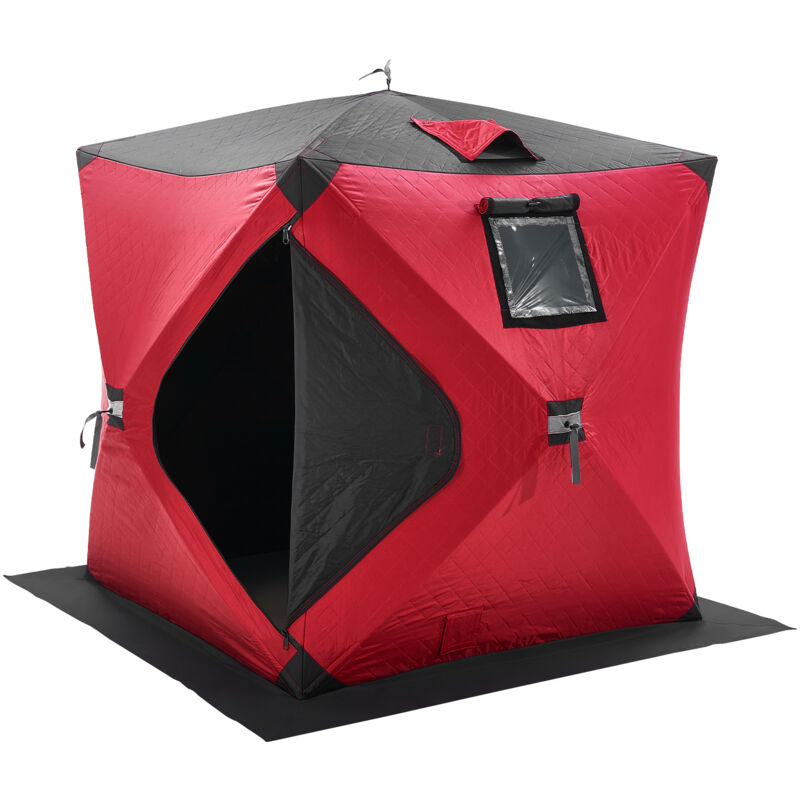 VEVOR Tragbarer Eisunterstand, isoliertes Pop-Up-Zelt zum Eisfischen für 1–2 Personen, 24 Quadratfuß befischbare Fläche, thermische Eishütte zum