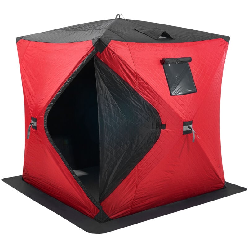 VEVOR Tragbarer Eisunterstand, isoliertes Pop-Up-Zelt zum Eisfischen für 3–4 Personen, 3,2 m² befischbare Fläche, thermische Eishütte zum