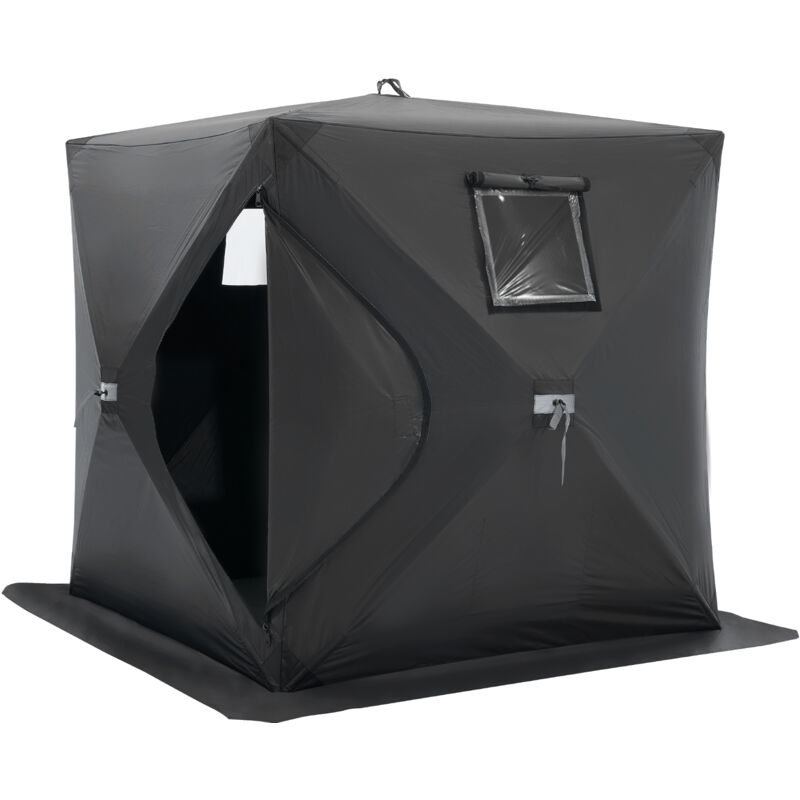 VEVOR Tragbarer Eisunterstand, Pop-Up-Zelt zum Eisfischen für 1–2 Personen, 24 Quadratfuß befischbare Fläche, Eishütte zum Winterfischen,