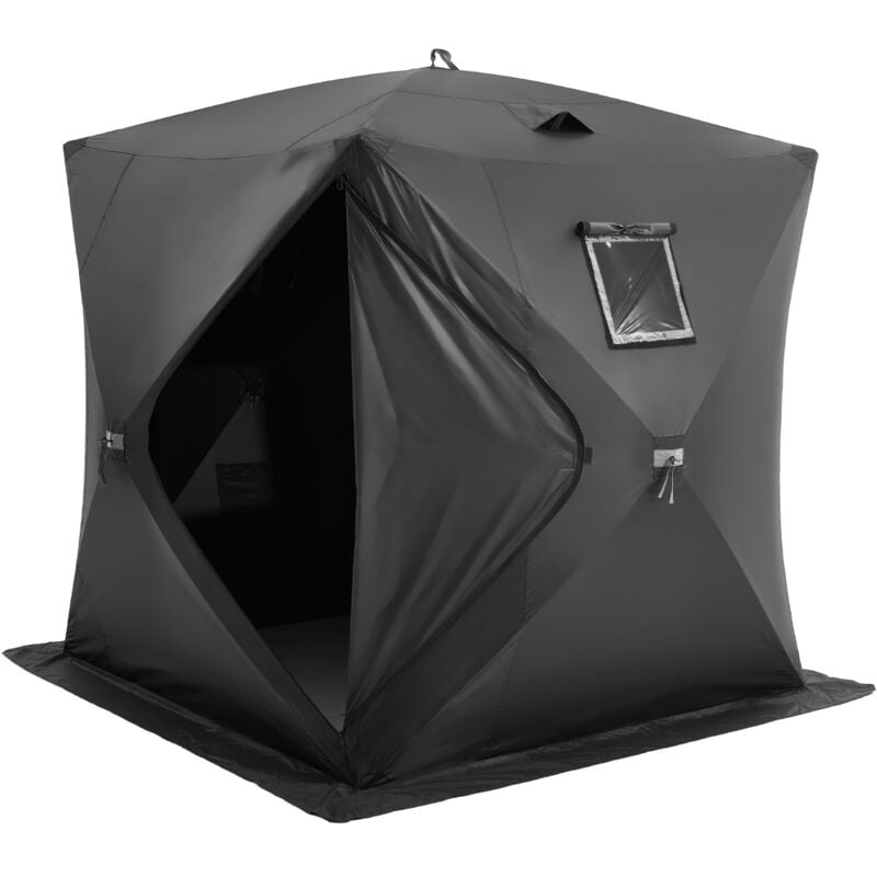 VEVOR Tragbarer Eisunterstand, Pop-Up-Zelt zum Eisfischen für 3–4 Personen, 3,2 m² befischbare Fläche, wasserdichter Oxford-Eiswürfel mit