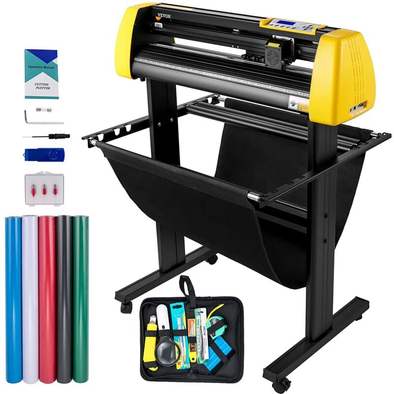Vevor Vinyl-Schneidemaschine, 870 mm Max Papierzufuhr Schneideplotter, automatische Kamera Kontur Schneiden LCD-Bildschirm Drucker mit Stand