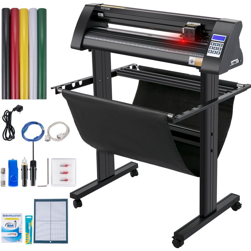 Vinyl Schneideplotter Max. Papiereinzug 720 mm, Folienplotter Schneidkraft 500 g, Plotterschneider mit optisches Auge, Signmaster-Software,
