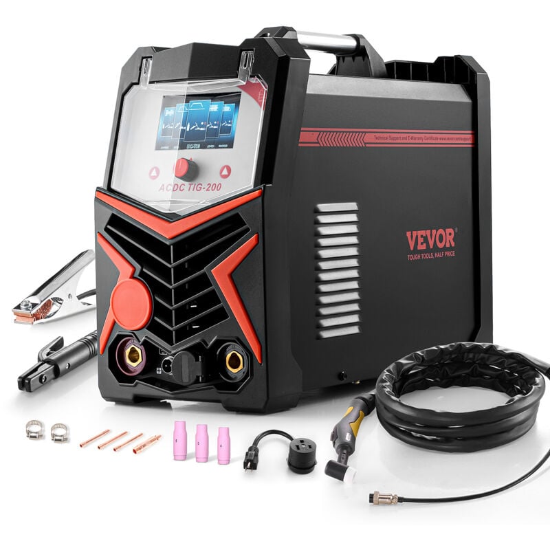 WIG-Schweißgerät, 200 a 6-in-1-Aluminium-Schweißgerät (LED-Anzeige) – ac wig/dc wig/ac Pulse wig/dc Pulse WIG/Spot wig/mma (Stick), elektrisches