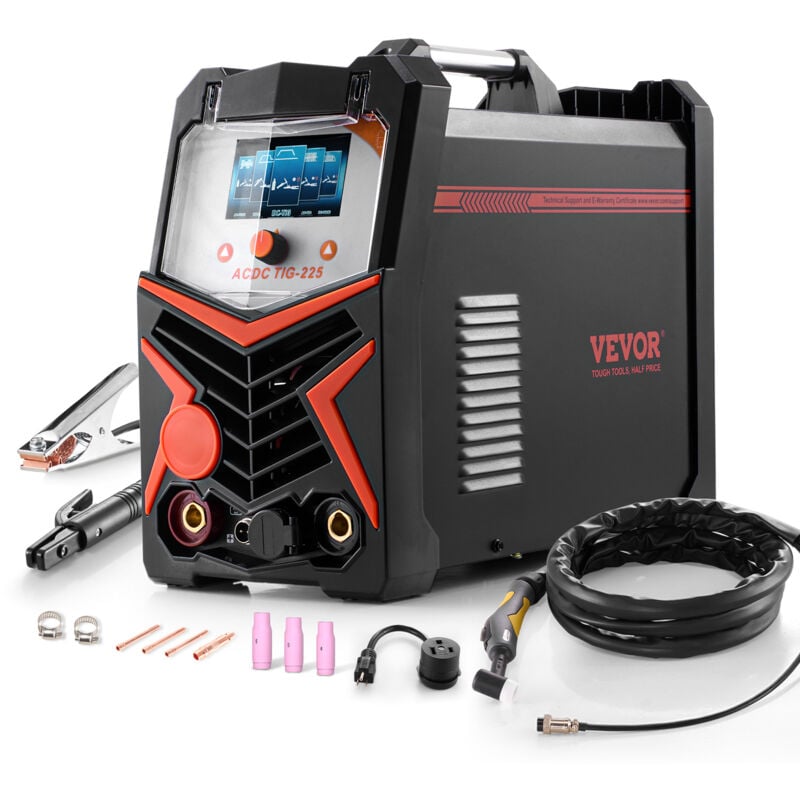 WIG-Schweißgerät, 6-in-1-Aluminium-Schweißgerät (großes LED-Display) – ac wig/dc wig/ac Pulse wig/dc Pulse WIG/Spot wig/mma (Stick),