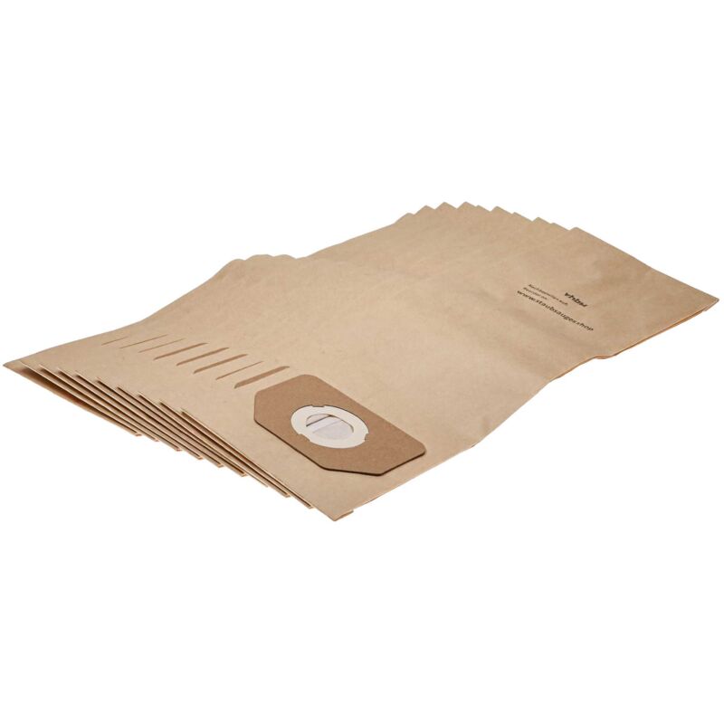 10x Staubsaugerbeutel kompatibel mit AquaVac 610, 612, 7404, 760, 7605, 790, 8504, 8704, 905, 950, 960, NTP30, NTS30 Staubsauger - Papier, braun