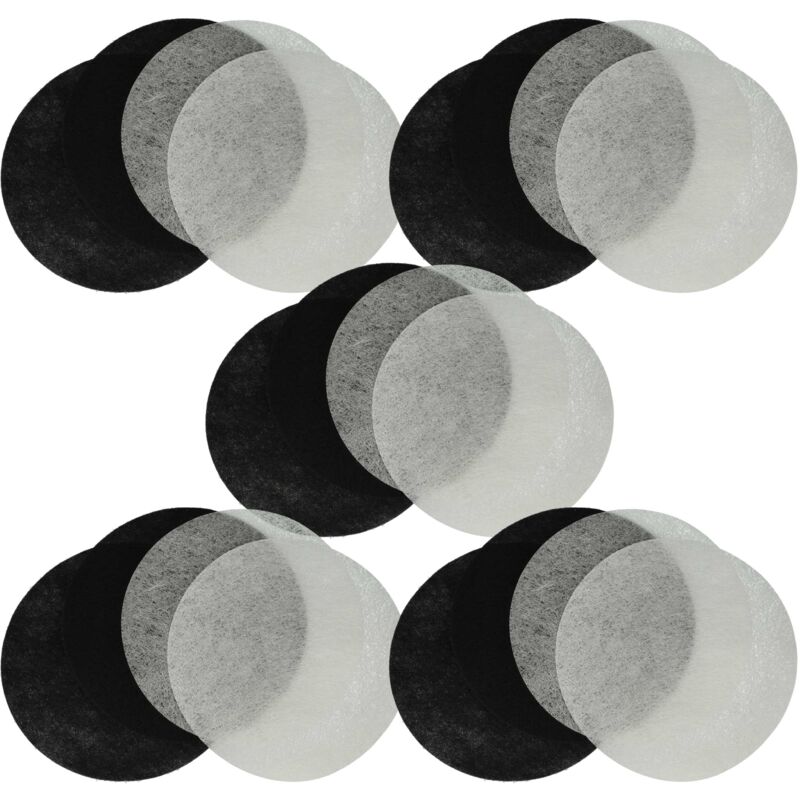 Vhbw - 10x Aktivkohlefilter, 10x Fettfilter kompatibel mit Moulinex T-43, T-41, T-42 Fritteuse - 20-tlg. Filter-Set