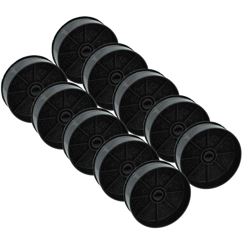 vhbw 10x Aktivkohlefilter kompatibel mit Electrolux LFP316S Faber 3.050.482.953 Dunstabzugshaube - 12,4 cm
