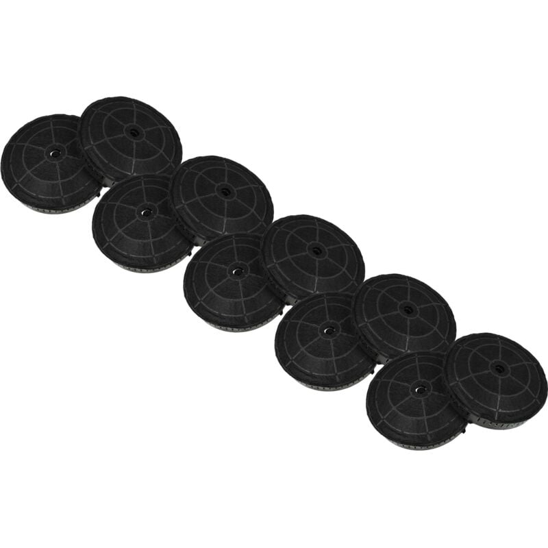 vhbw 10x Aktivkohlefilter kompatibel mit Elica 70CC, 68015215A, 35CC ISLAND DINAMIQUE, 61613902/1, 61615253/1 Dunstabzugshaube - 17,2 cm