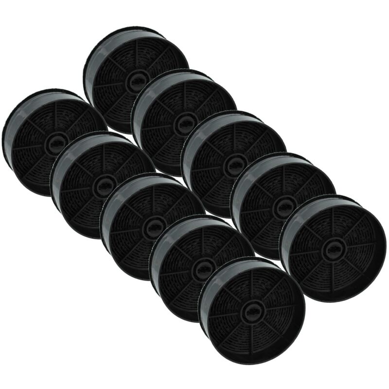 vhbw 10x Aktivkohlefilter kompatibel mit Faber INKA SMART C LG A70, INKA SMART HC X A52, INKA SMART C LG A52 Dunstabzugshaube - 12,4 cm