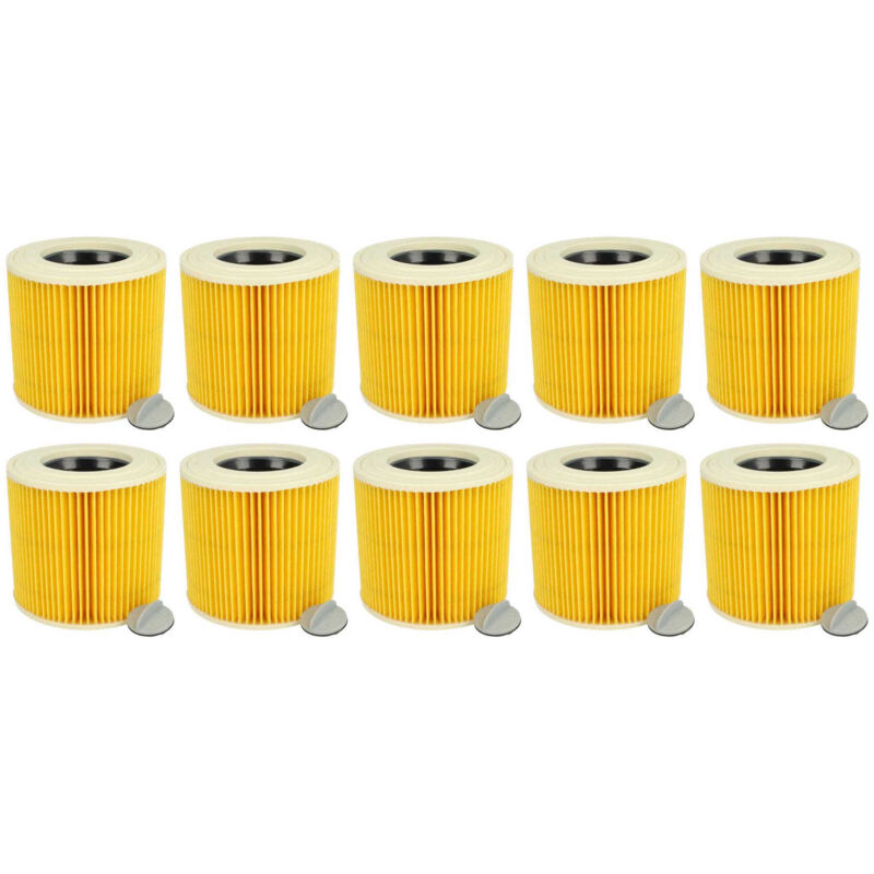 10x Patronen-Filter kompatibel mit Staubsauger, Saugroboter, Mehrzwecksauger Kärcher nt 27/1 me Professional, nt 48/1 te Professional - Vhbw