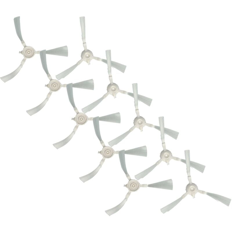 10x Rundbürste kompatibel mit Tefal Explorer 40 RG7275WH, RG7267 Saugroboter - 10x Seitenbürsten, Bürstenset - Vhbw