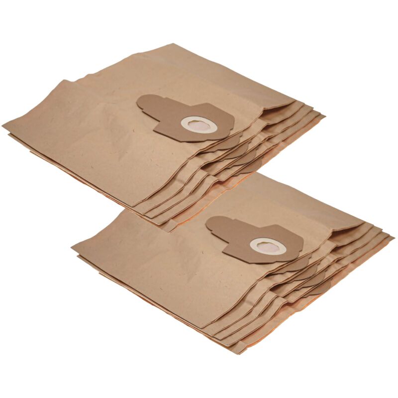 vhbw 10x Staubbeutel kompatibel mit AquaVac by ewt 630-31, 650-11, 650-15, 650-17, 670-32, 700-21 Staubsauger - 31,5cm x 19cm braun